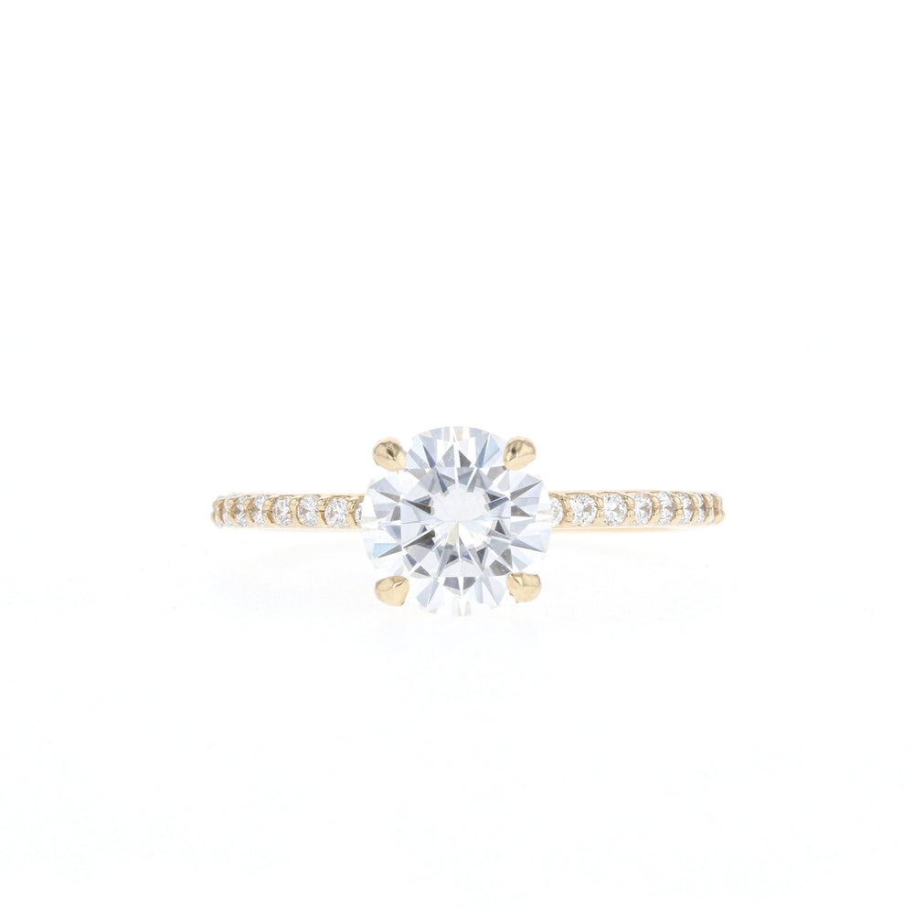 1.05CT Round Pave Moissanite Diamond Engagement Ring For Women
