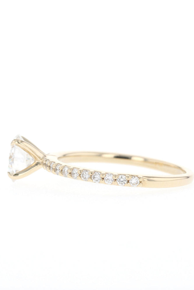 1.05CT Round Pave Moissanite Diamond Engagement Ring For Women