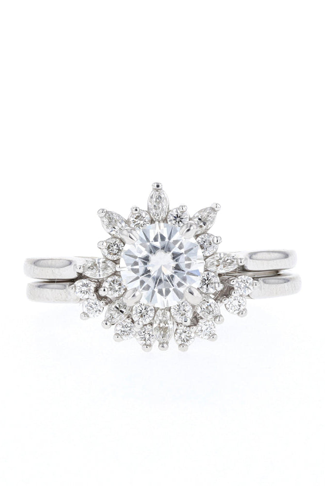 Moissanite petite wedding bands