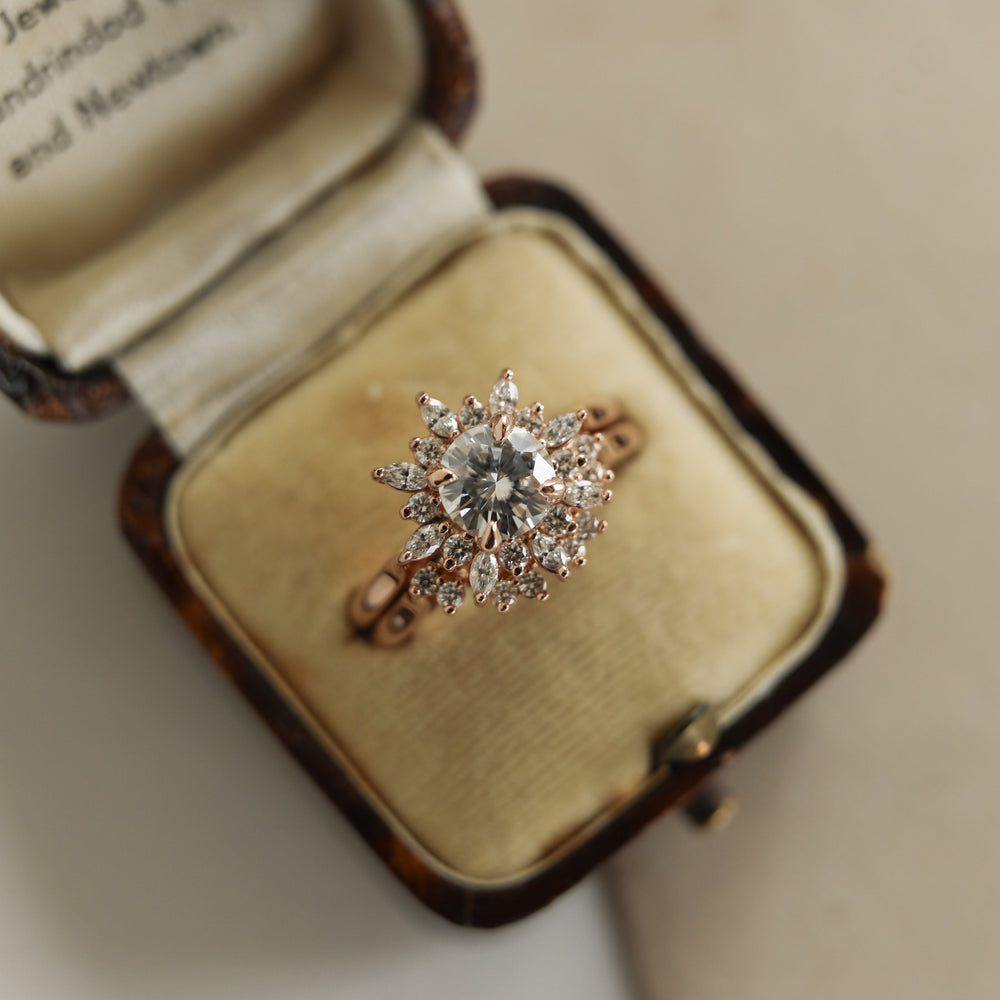 Moissanite emerald cut promise bands