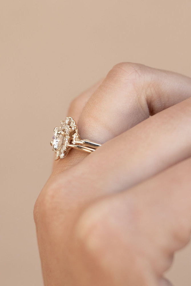 Moissanite infinity promise bands