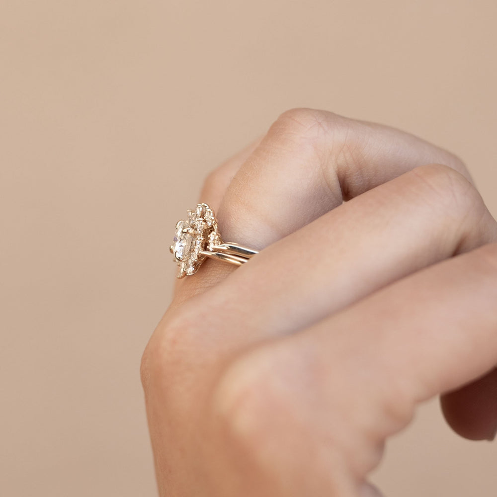 Moissanite infinity promise bands