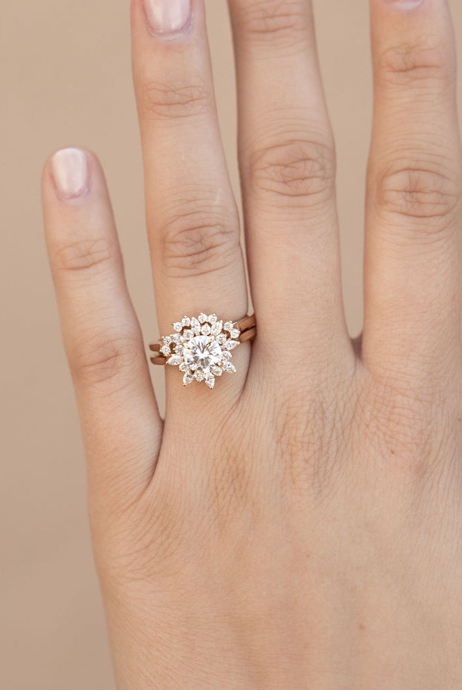 Moissanite channel-set wedding bands