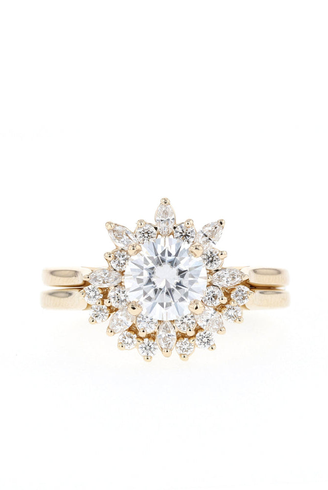 Moissanite bezel-set promise bands