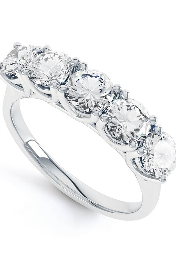 round-shaped-moissanite-5-stones-wedding-band
