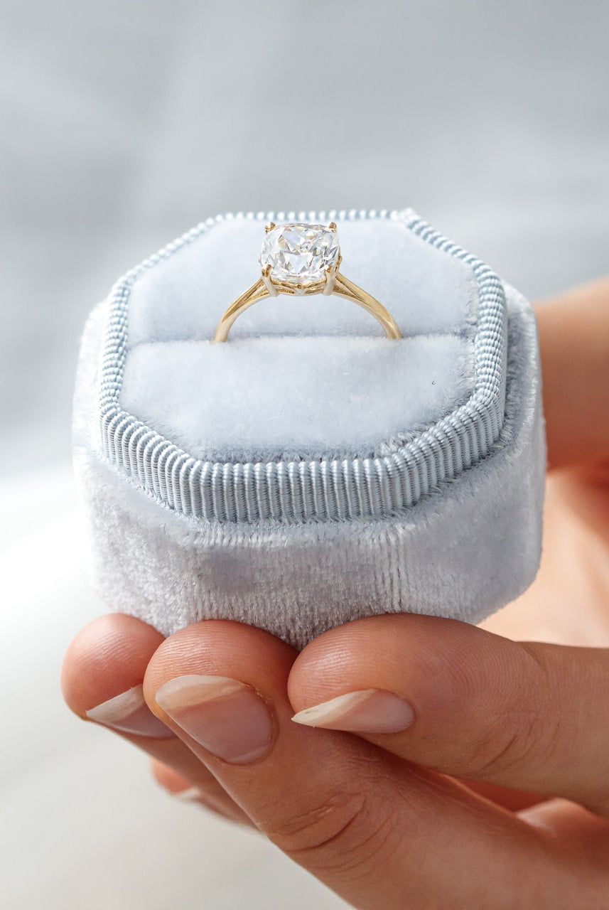 1.80CT Cathedral Set Cushion Moissanite Diamond Solitaire Engagement Ring