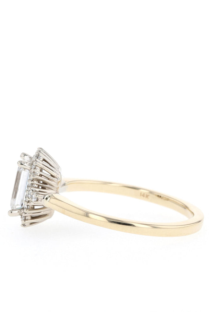 1.10CT Radiant Halo Moissanite Diamond Solitaire Engagement Ring For Women
