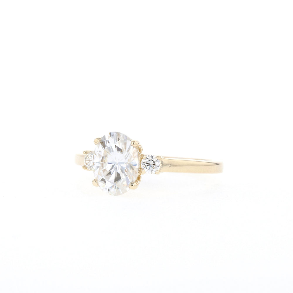 1.20CT Oval Three Stone Moissanite Diamond Engagement Ring