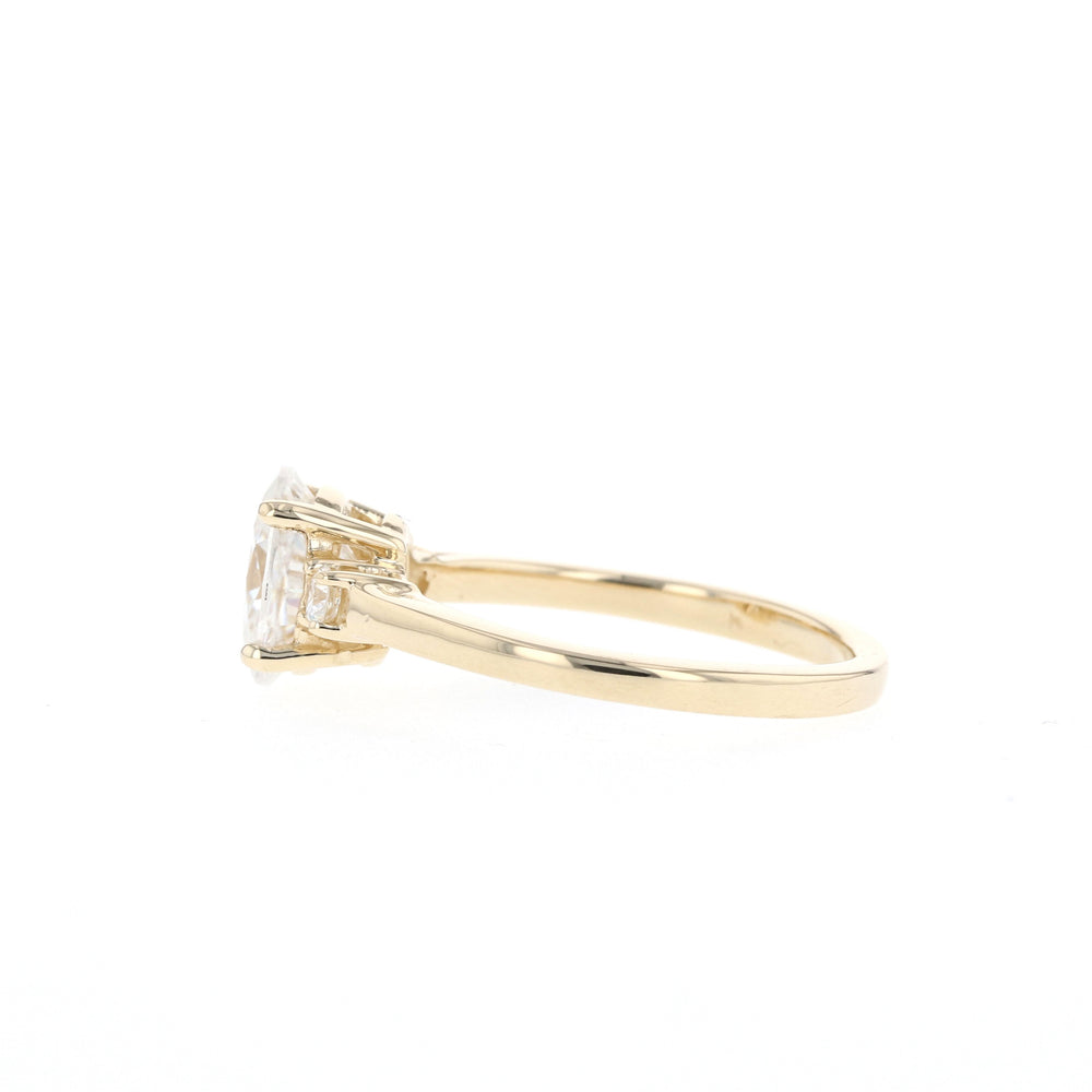 1.20CT Oval Three Stone Moissanite Diamond Engagement Ring