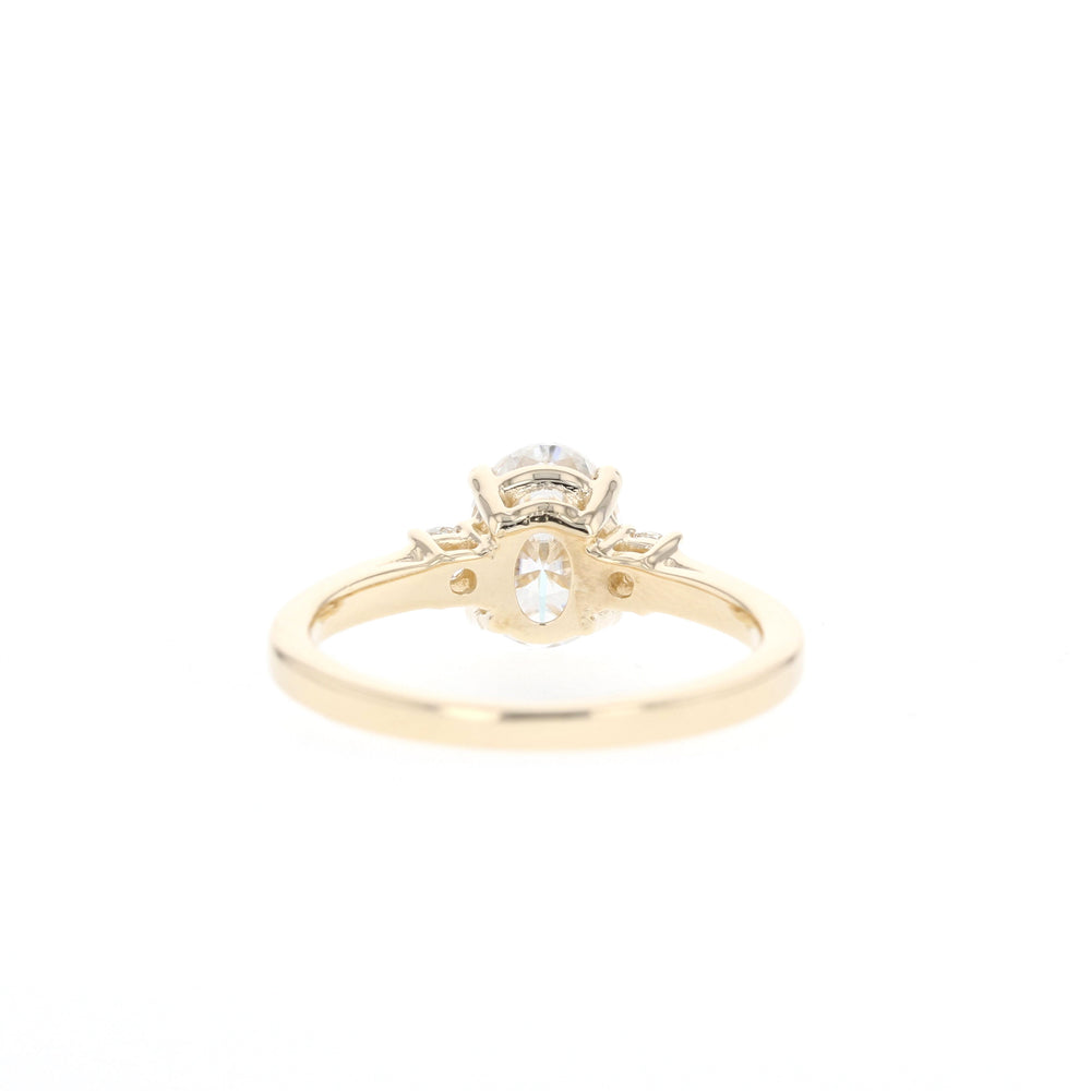 1.20CT Oval Three Stone Moissanite Diamond Engagement Ring