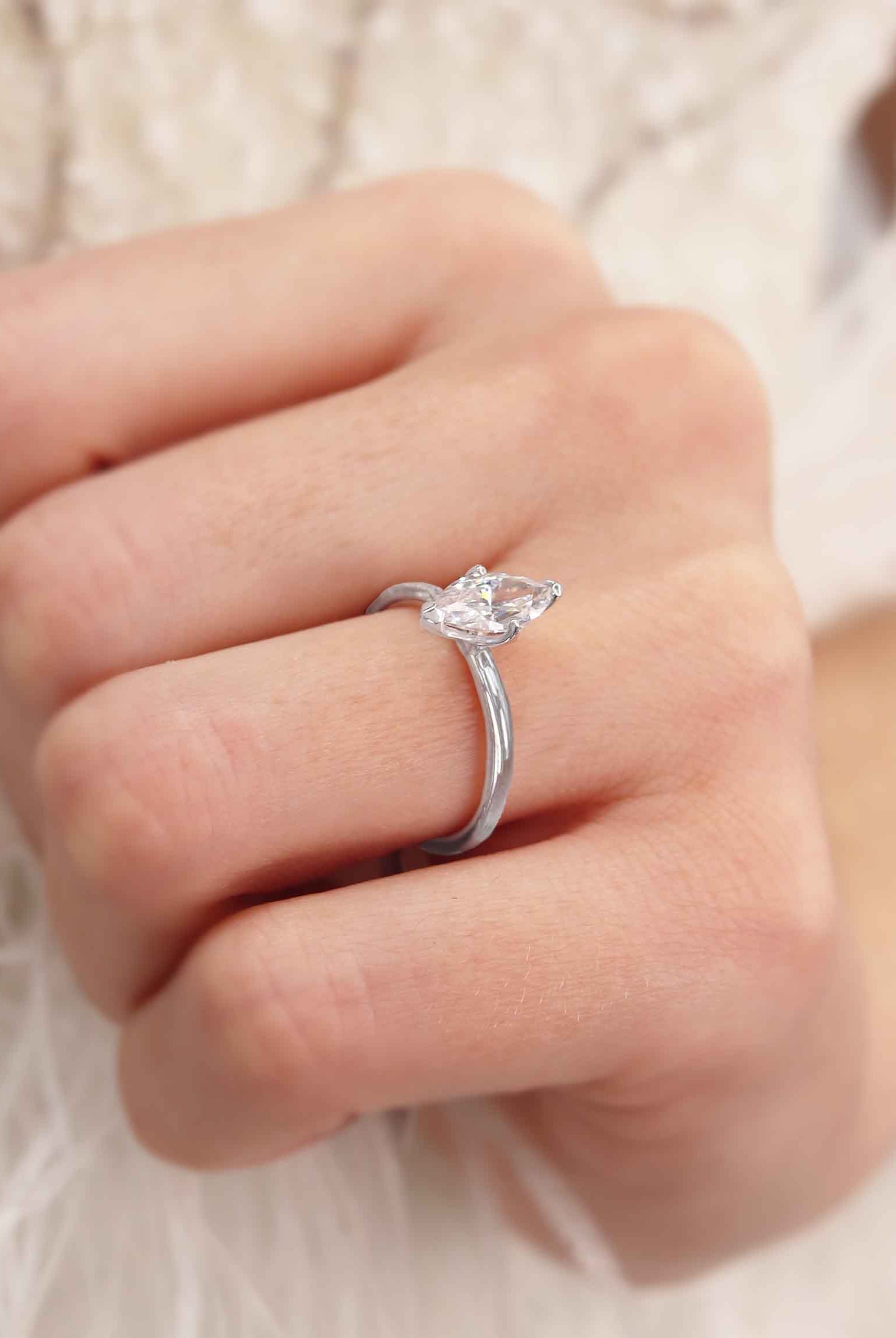 marquise-shaped-moissanite-solitaire-engagement-ring