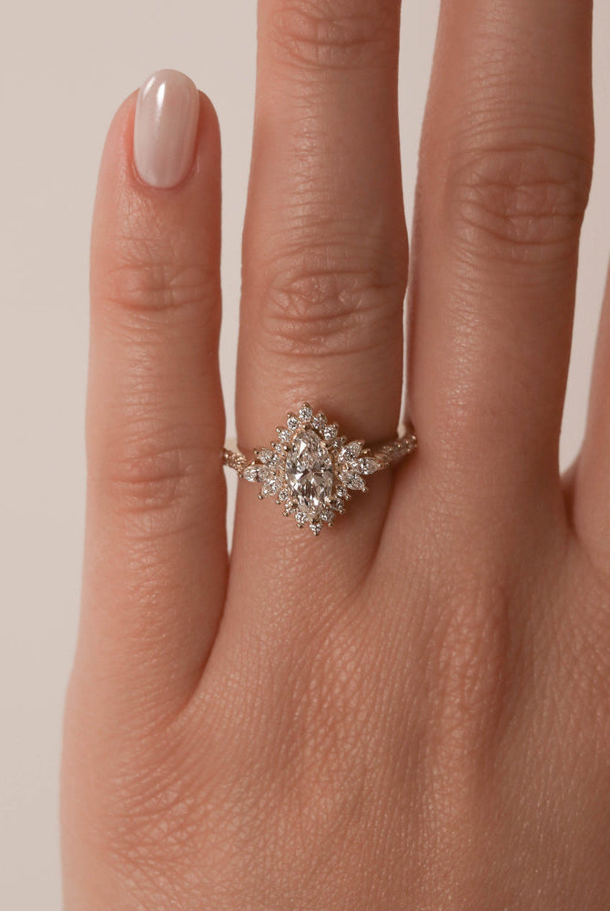 Halo Moissanite Engagement Ring