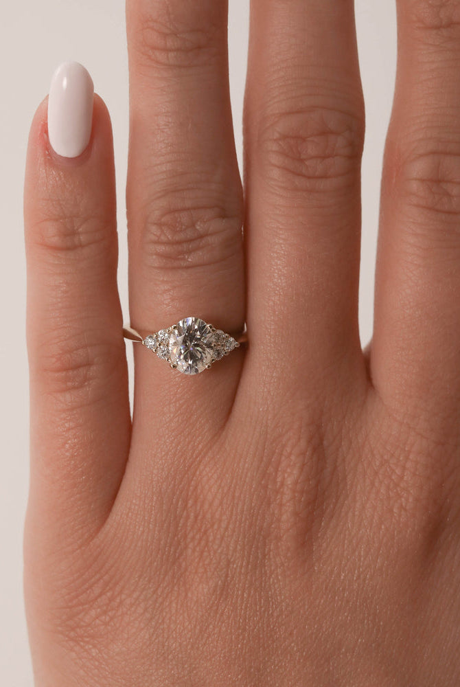 Cluster Moissanite Engagement Ring