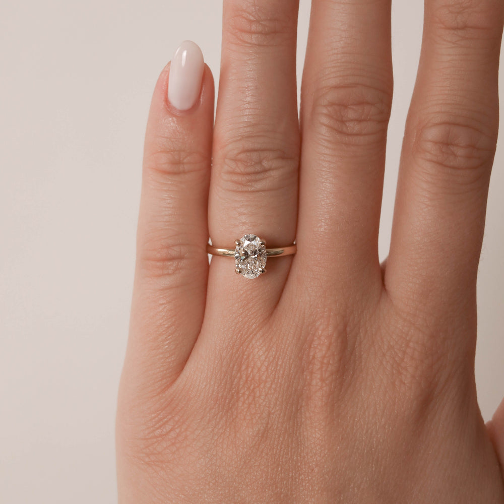 Hidden Halo Moissanite Engagement Ring