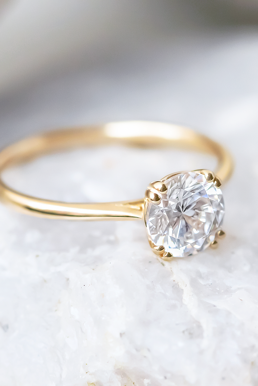 Moissanite Solitaire Engagement Ring