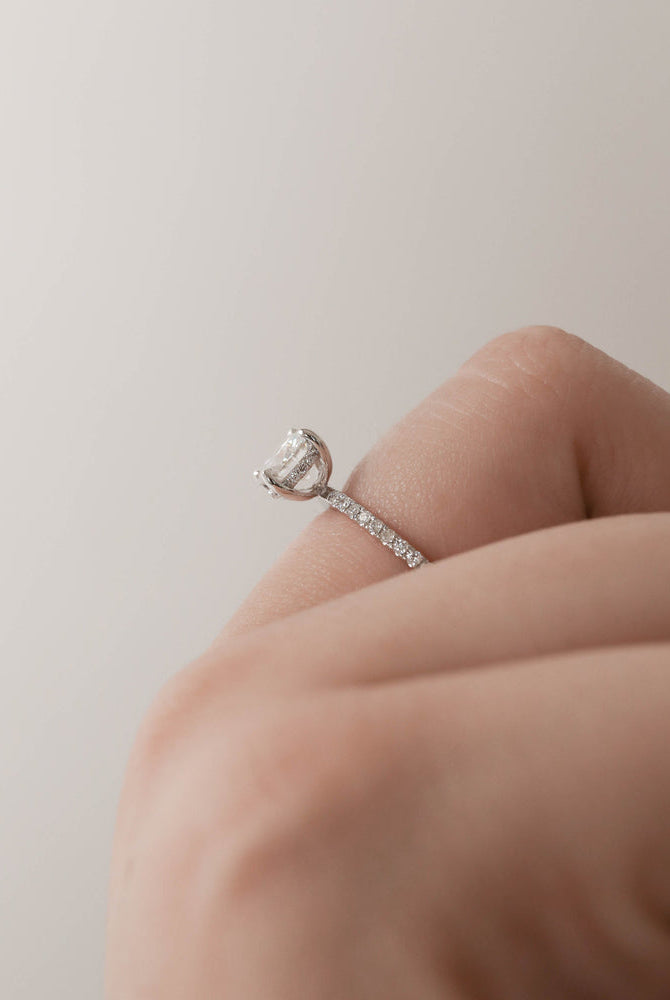 Hidden Halo Moissanite Engagement Ring