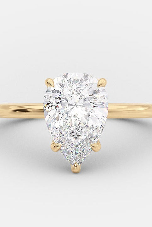 Pear Moissanite Engagement Ring