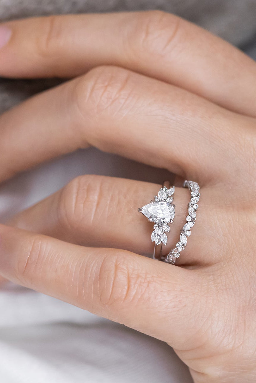 Moissanite Cluster Engagement Ring