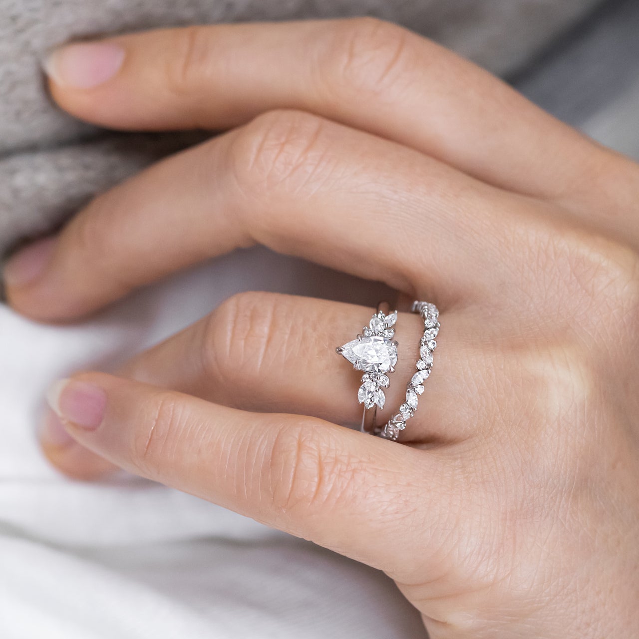 Moissanite Cluster Engagement Ring