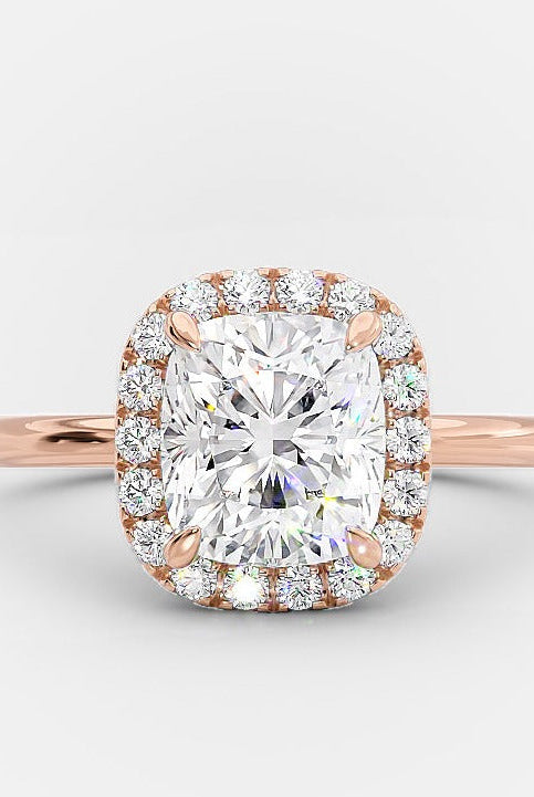 Moissanite Halo Engagement Ring