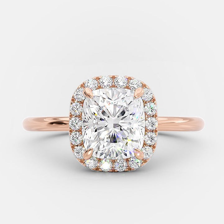 Moissanite Halo Engagement Ring