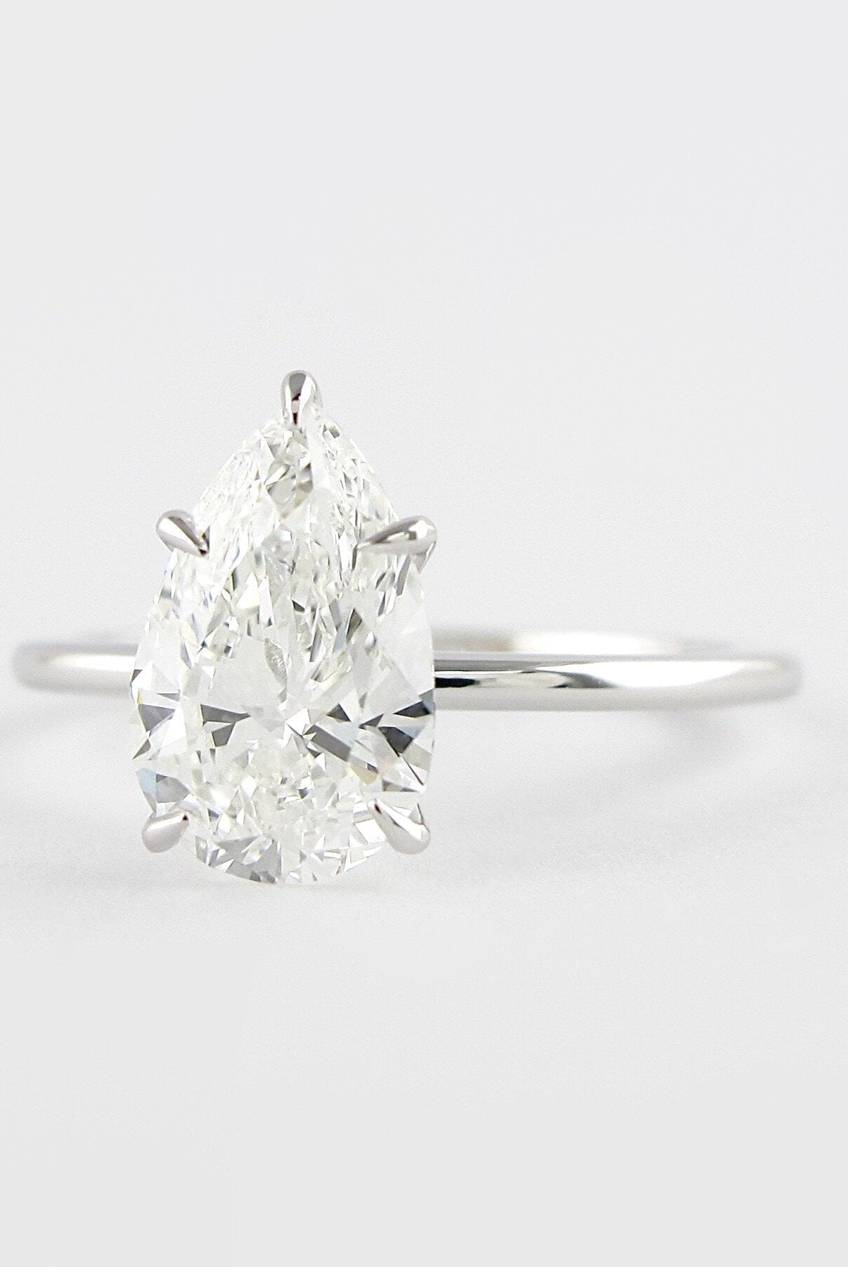 Pear Cut Moissanite Engagement Ring