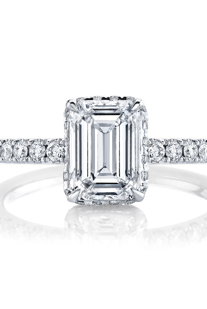 Hidden Halo Moissanite Engagement Ring