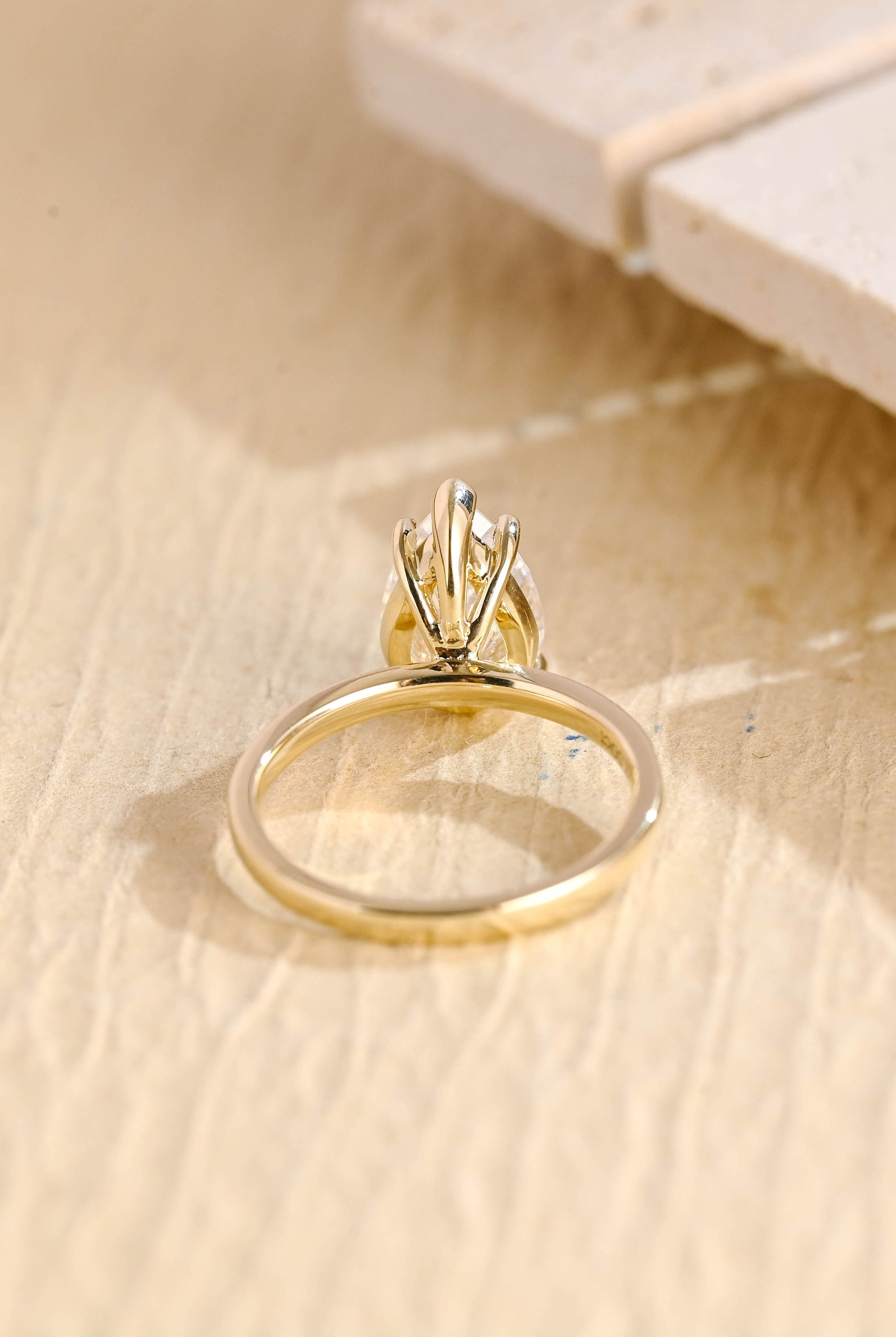 elegant pear shape engagement ring moissanite