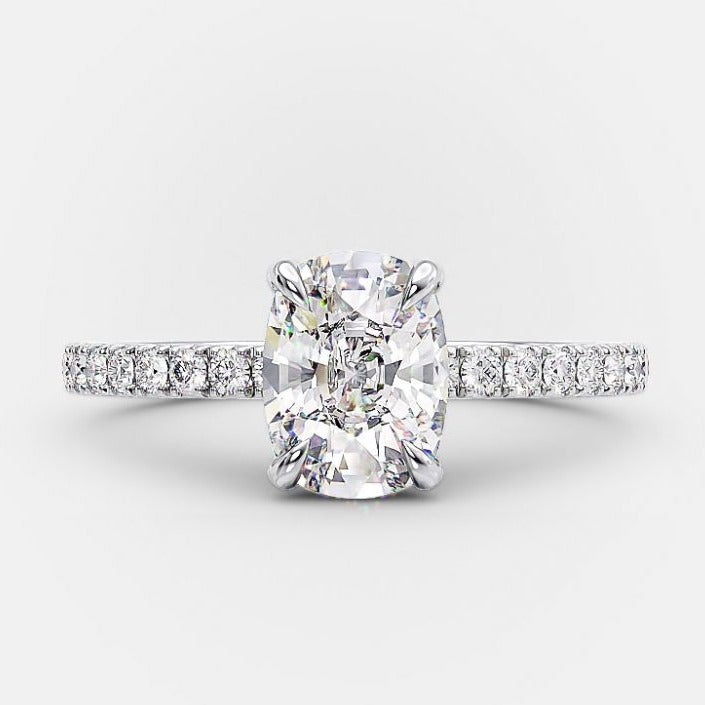 Hidden Halo Moissanite Engagement Ring