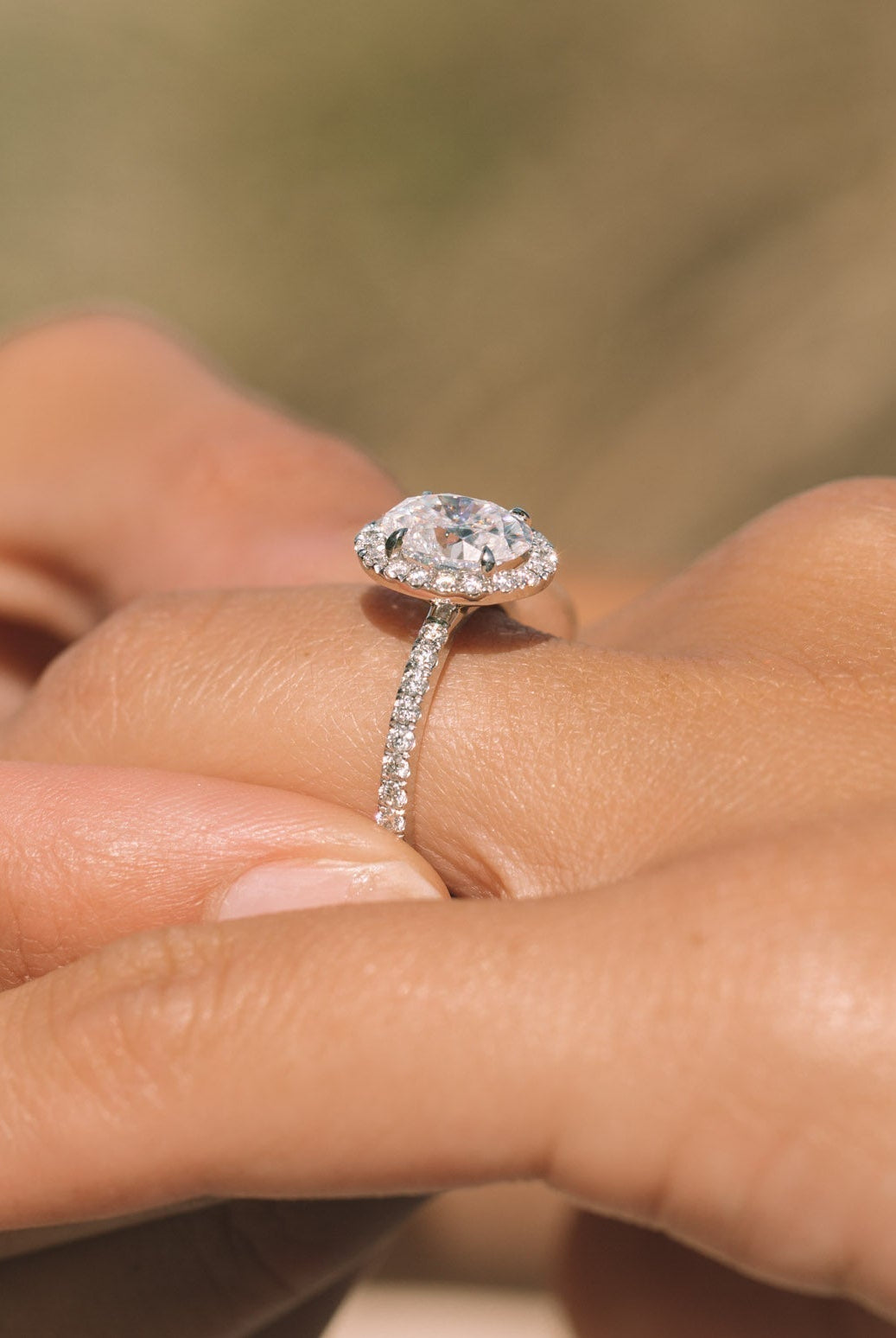 Halo Moissanite Engagement Ring