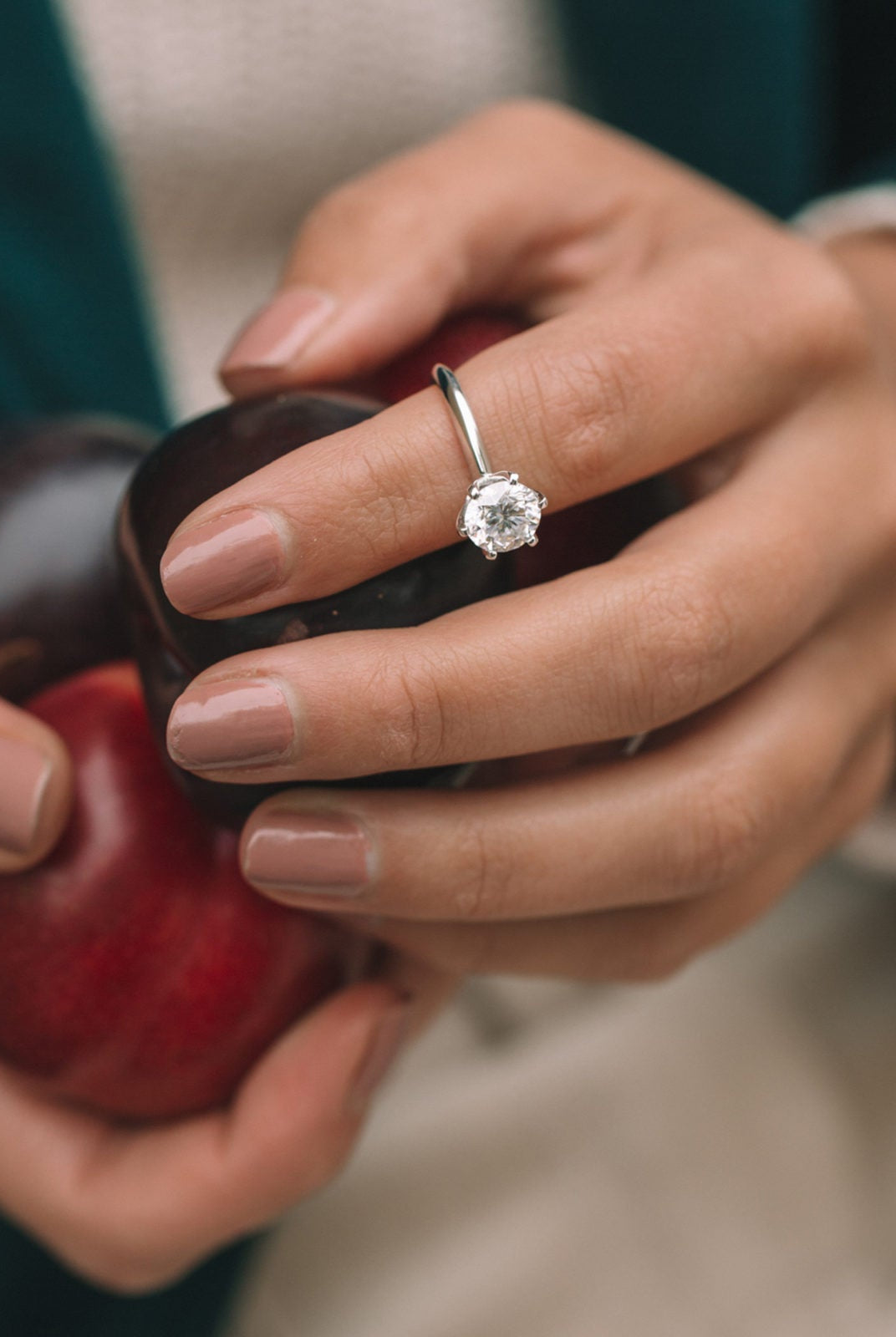 Moissanite Solitaire Engagement Ring