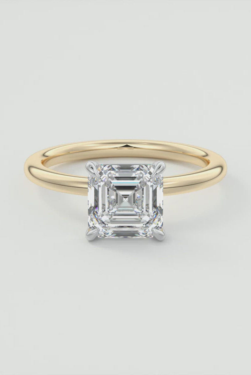Step Cut Moissanite Engagement Ring