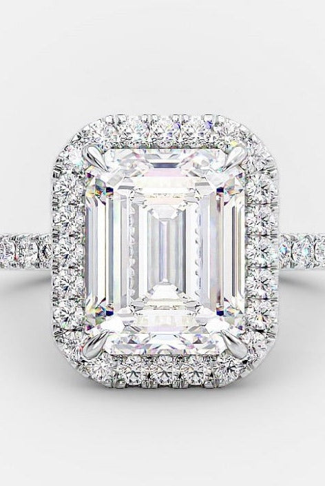 Moissanite Halo Engagement Ring