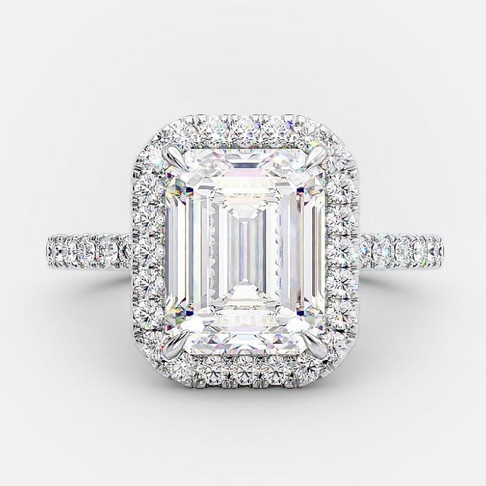 Moissanite Halo Engagement Ring