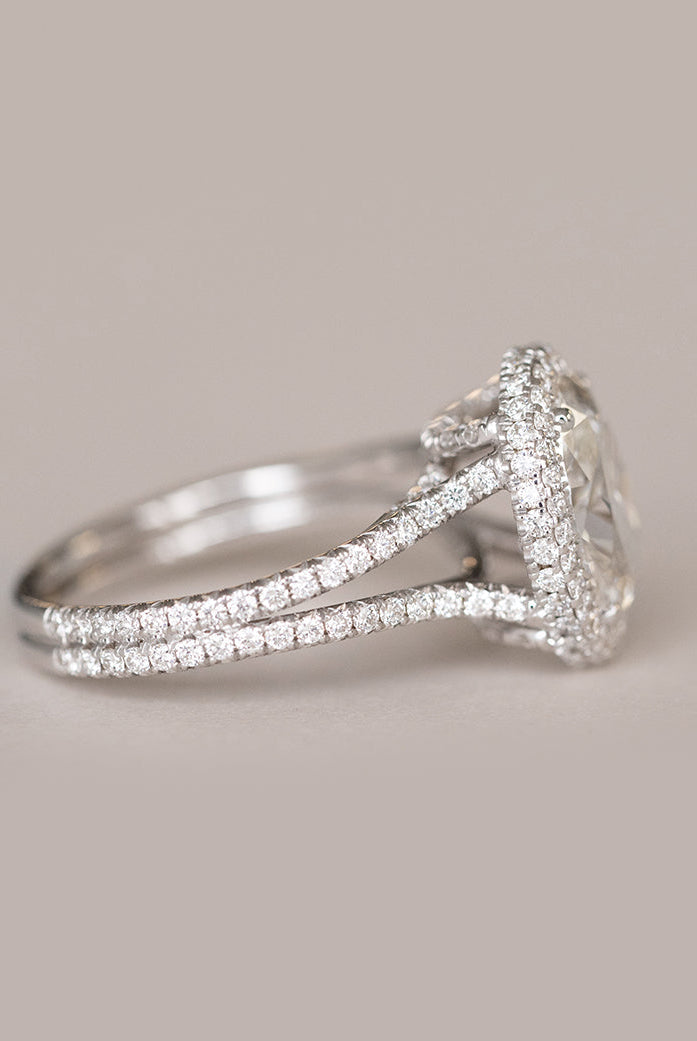 Split Shank Moissanite Engagement Ring