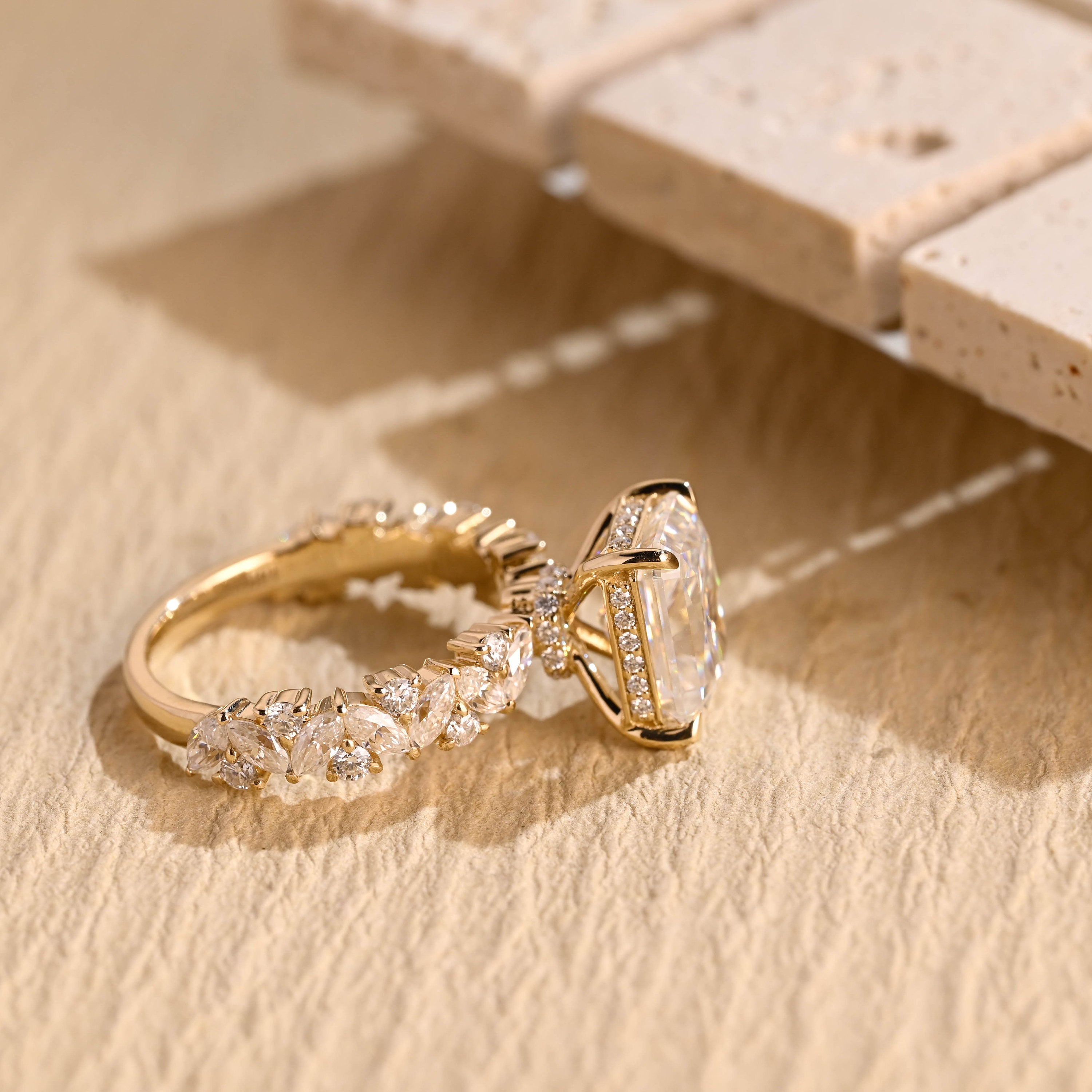 lab diamond alternative cluster engagement ring
