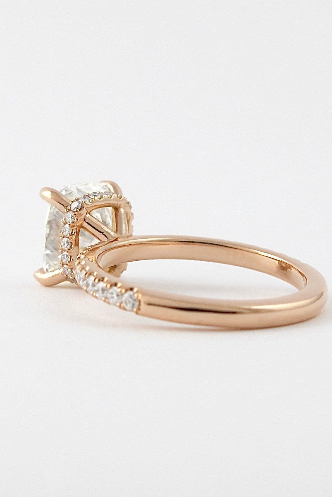 Cushion Hidden Halo Engagement Ring