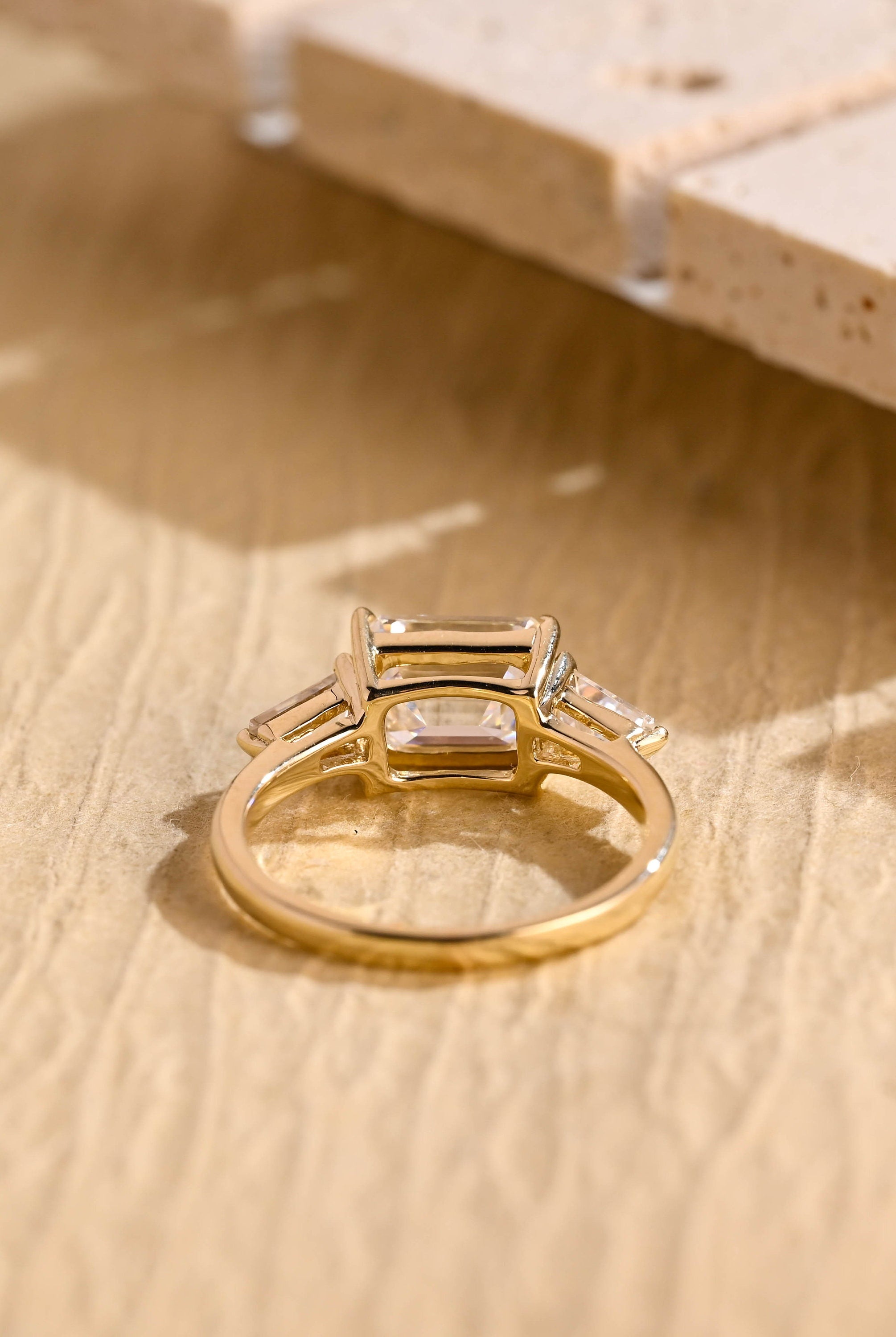 Emerald Cut Moissanite Ring