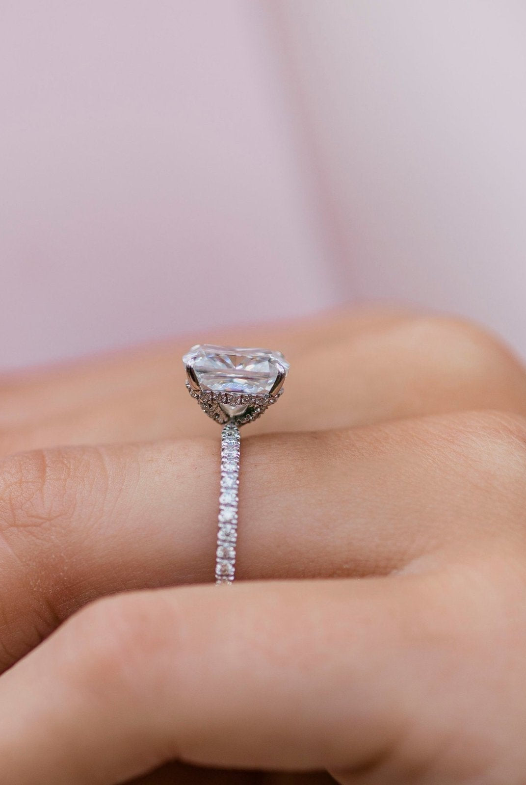Pave Band Engagement Ring