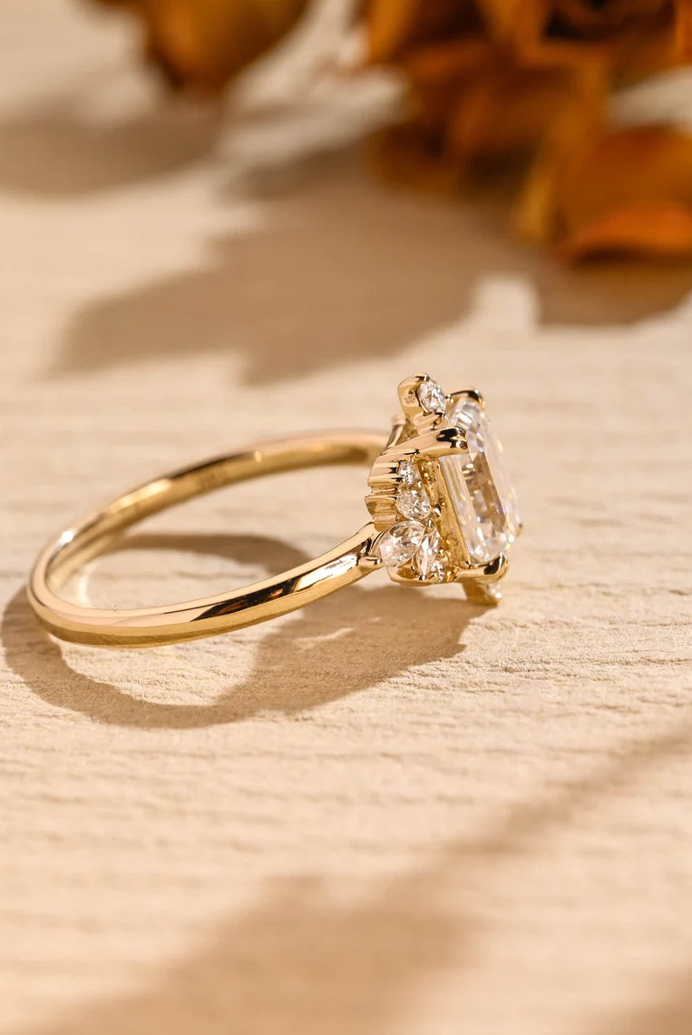 Diamond Cluster Moissanite Ring