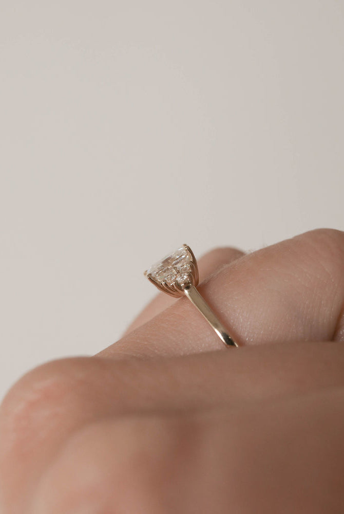 Emerald Cluster Engagement Ring