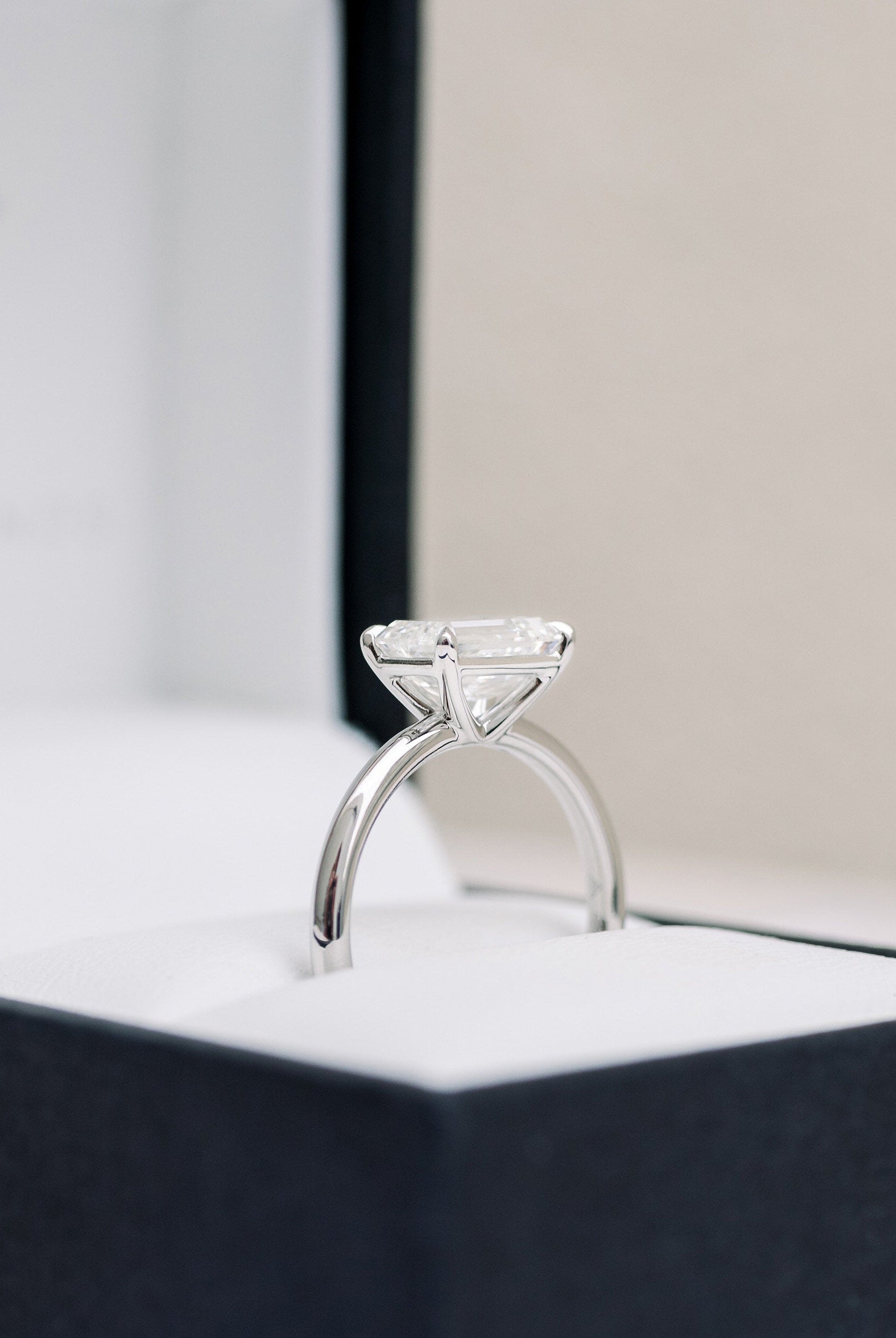 Emerald Cut Moissanite Ring