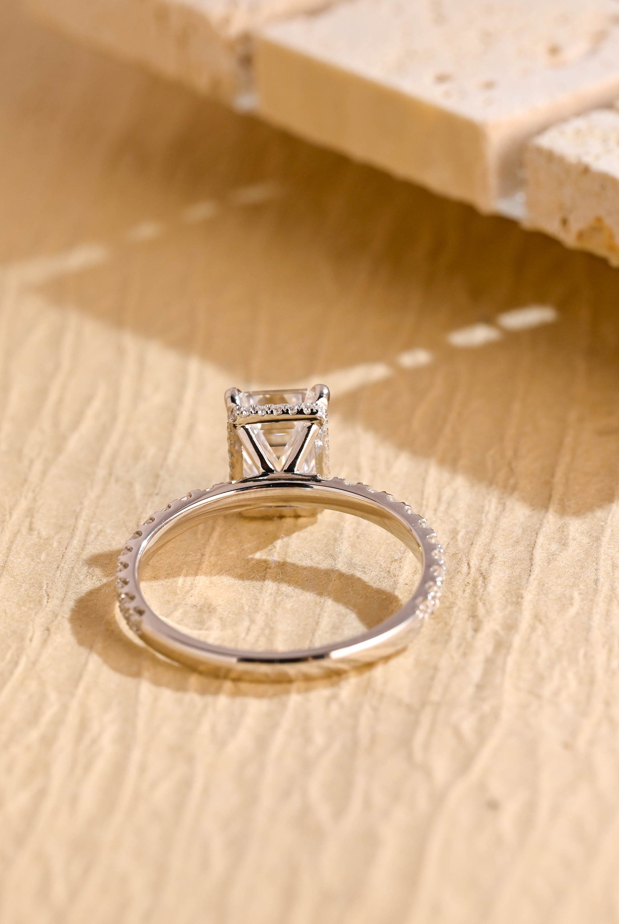 Emerald Cut Moissanite Ring