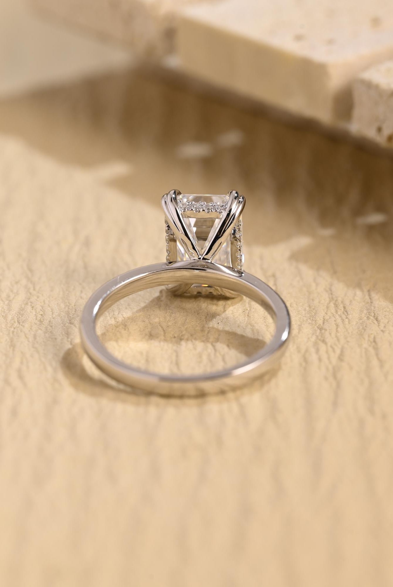Emerald Cut Moissanite Ring