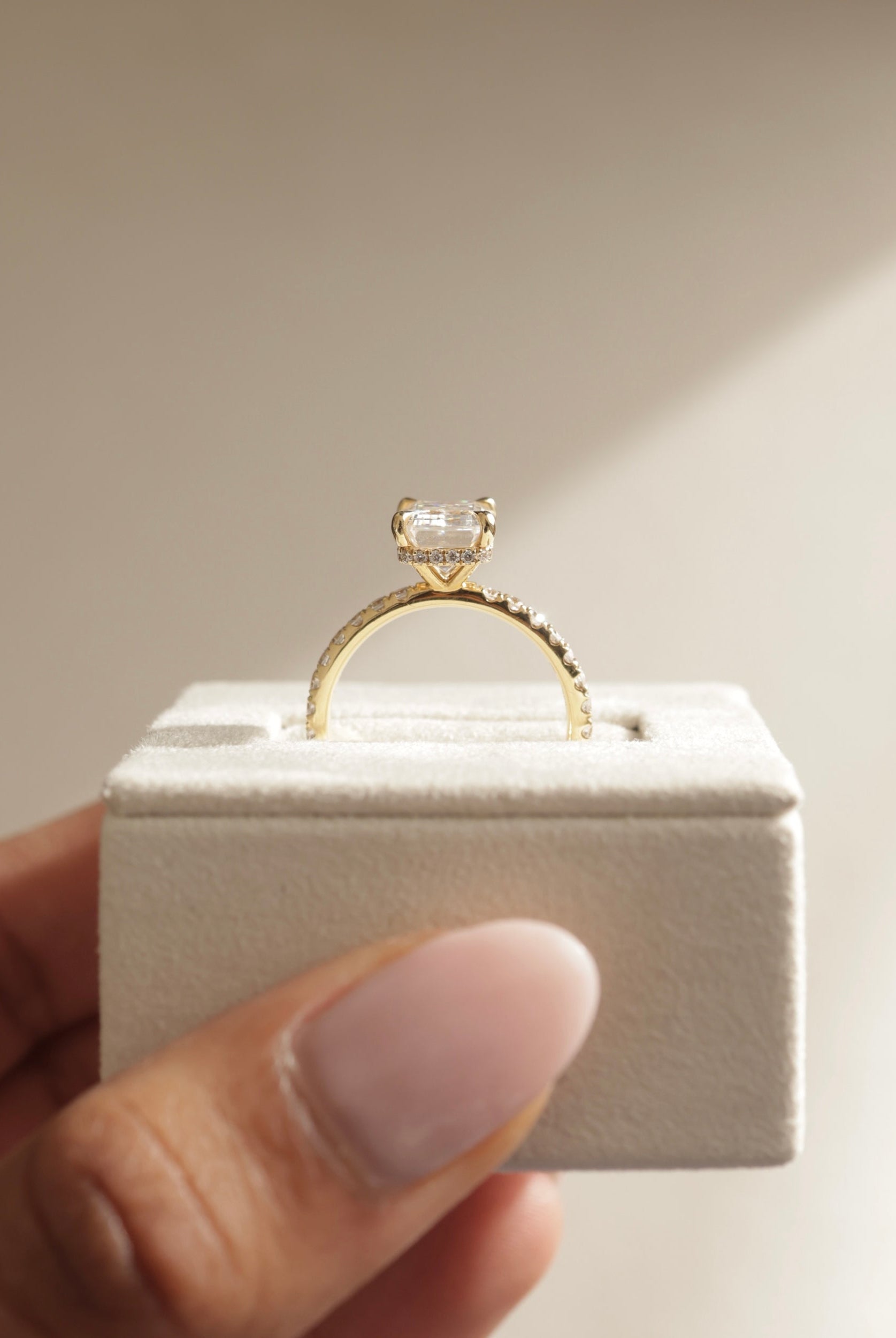 Hidden Halo Moissanite Engagement Ring