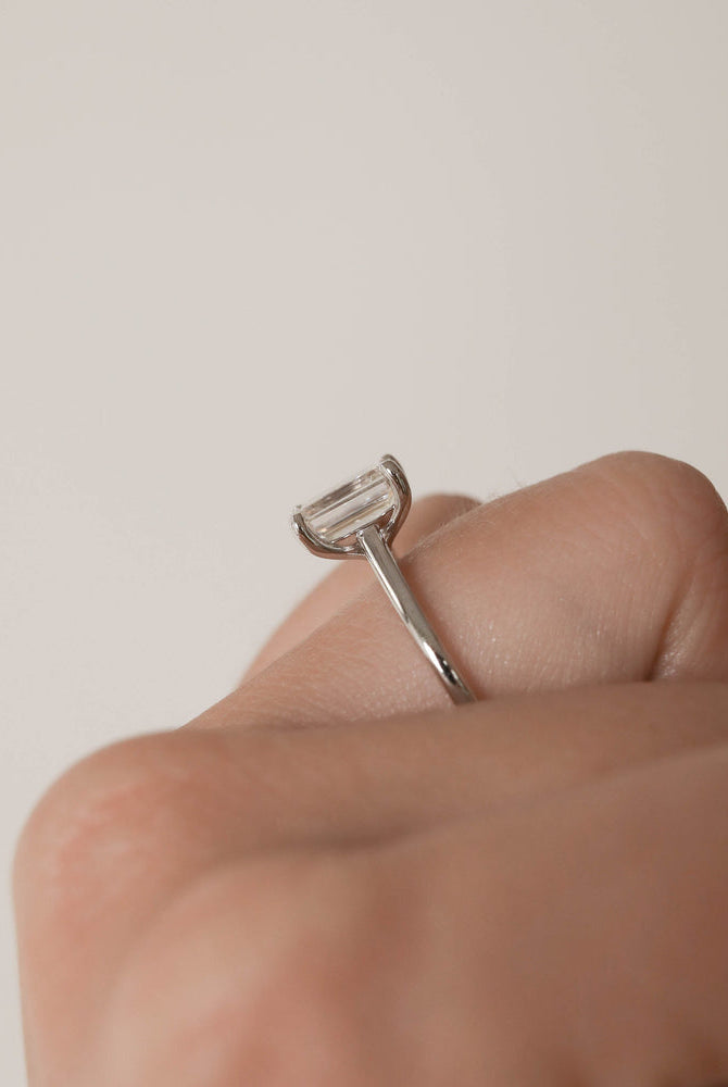 Emerald Shape Moissanite Ring