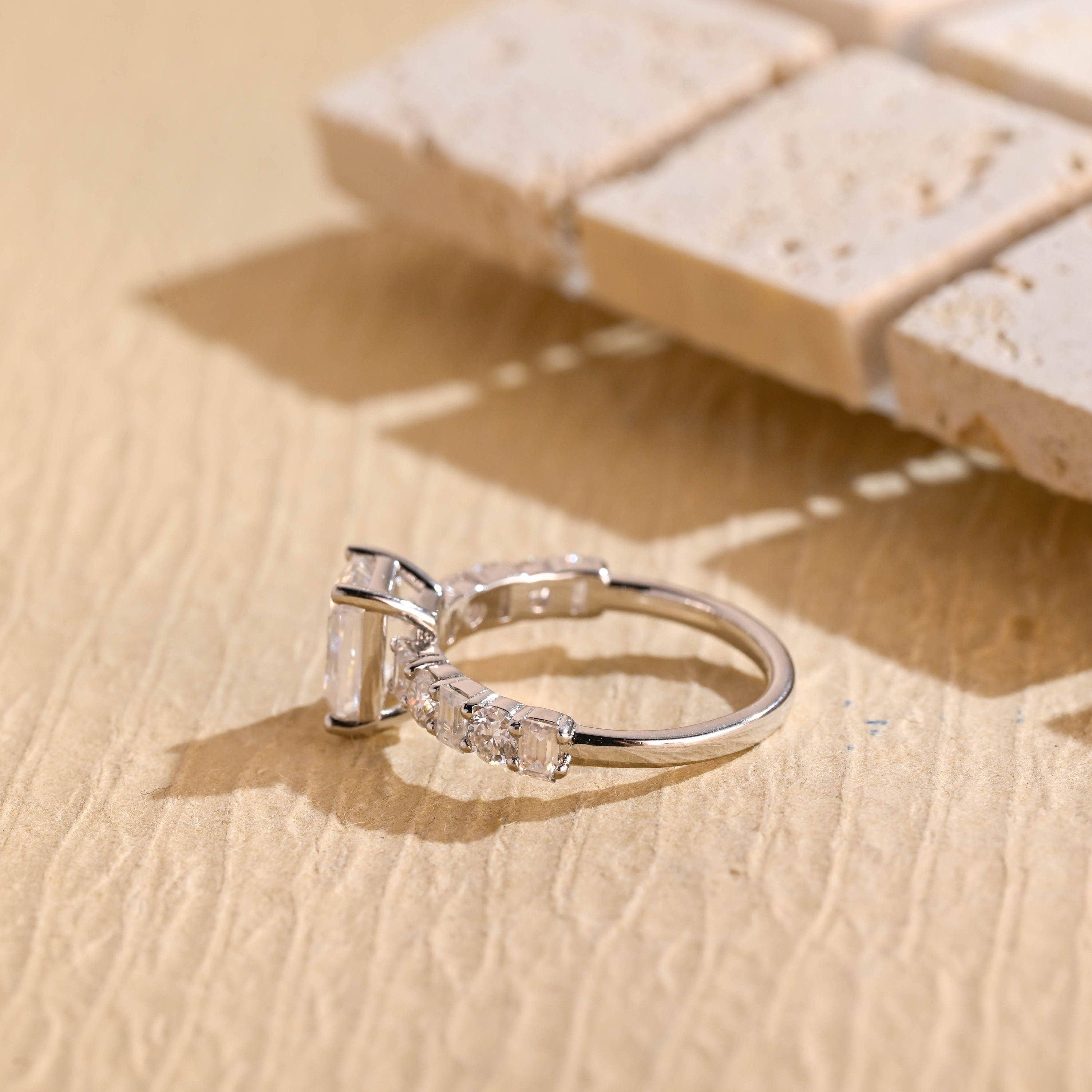 Pavé Moissanite Engagement Ring