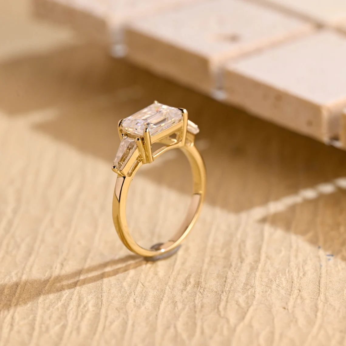 Emerald Three Stone Ring