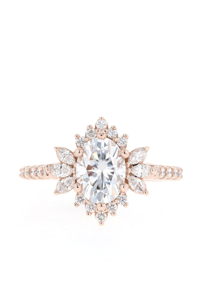 Unique Moissanite Engagement Ring