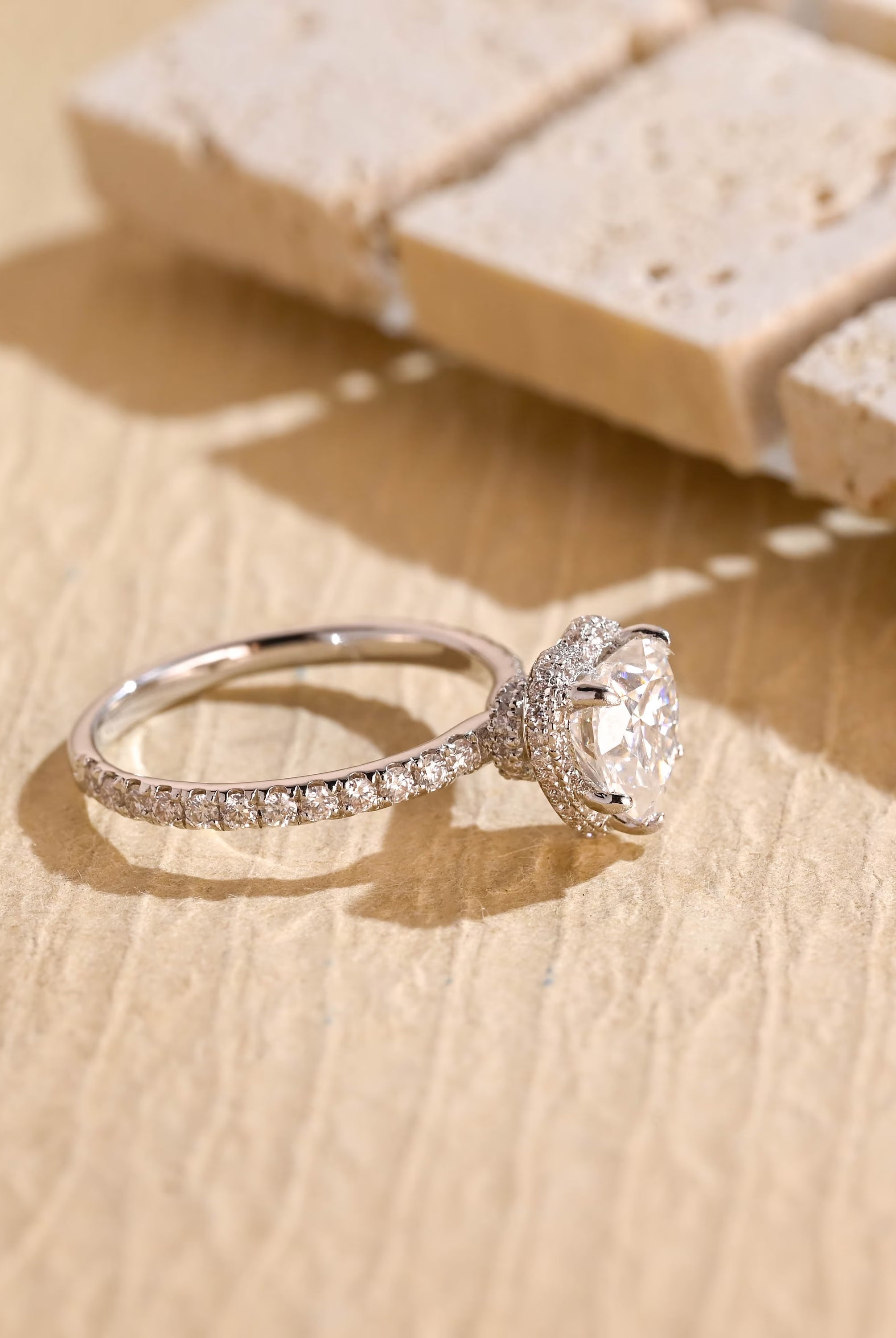 Halo Moissanite Engagement Ring